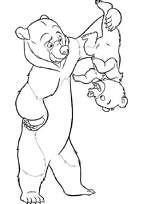 coloriage freres des ours kenai chahute avec l ours